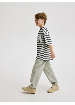 Reserved - Spodnie chino z lnem - oliwkowy ze sklepu Reserved w kategorii Spodnie chłopięce - zdjęcie 173352516