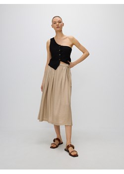 Reserved - Spódnica midi z paskiem - brązowy ze sklepu Reserved w kategorii Spódnice - zdjęcie 173352697