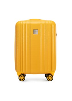Walizka kabinowa z polikarbonu tłoczona plaster miodu żółta ze sklepu WITTCHEN w kategorii Walizki - zdjęcie 173354568