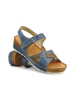 Wygodne sandały damskie na koturnie - Wasak 0620, niebiesko-beżowe ze sklepu ulubioneobuwie w kategorii Sandały damskie - zdjęcie 173354628