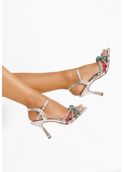 Srebrne sandały na wysokim obcasie Indica ze sklepu Zapatos w kategorii Sandały damskie - zdjęcie 173354697