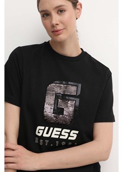 Guess t-shirt bawełniany INS damski kolor czarny V4YI07 I3Z14 ze sklepu ANSWEAR.com w kategorii Bluzki damskie - zdjęcie 173354996