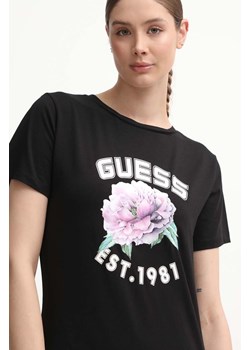 Guess t-shirt PEONY damski kolor czarny V4YI15 J1314 ze sklepu ANSWEAR.com w kategorii Bluzki damskie - zdjęcie 173355009