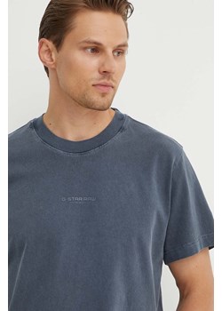 G-Star Raw t-shirt bawełniany męski kolor granatowy gładki D25737-C756 ze sklepu ANSWEAR.com w kategorii T-shirty męskie - zdjęcie 173355078