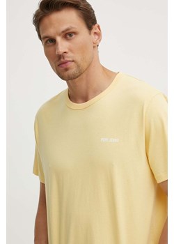 Pepe Jeans t-shirt bawełniany AARON męski kolor żółty z nadrukiem PM509426 ze sklepu ANSWEAR.com w kategorii T-shirty męskie - zdjęcie 173355097