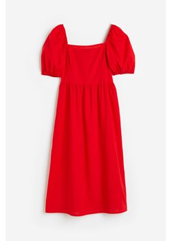 H & M - Sukienka z domieszką lnu - Czerwony ze sklepu H&M w kategorii Sukienki - zdjęcie 173355538