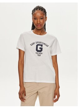 Gant T-Shirt Logo 4200849 Biały Regular Fit ze sklepu MODIVO w kategorii Bluzki damskie - zdjęcie 173358955
