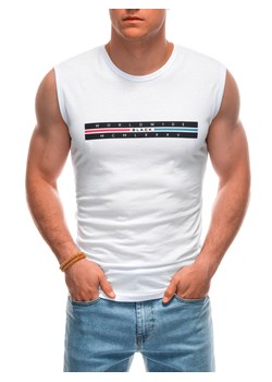 Bokserka męska z nadrukiem 1956S - biała ze sklepu Edoti w kategorii T-shirty męskie - zdjęcie 173359048