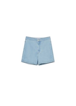 Cropp - Jasne jeansowe szorty z wysokim stanem - niebieski ze sklepu Cropp w kategorii Szorty - zdjęcie 173359647