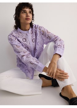 Reserved - Koszula w ażurowy wzór - lawendowy ze sklepu Reserved w kategorii Bluzki damskie - zdjęcie 173360057