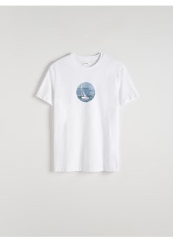 Reserved - T-shirt regular z nadrukiem - biały ze sklepu Reserved w kategorii T-shirty męskie - zdjęcie 173360548