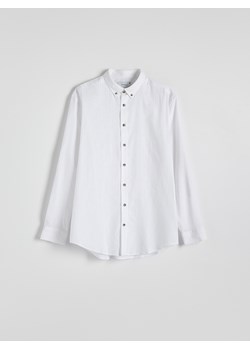 Reserved - Koszula regular z lnem - biały ze sklepu Reserved w kategorii Koszule męskie - zdjęcie 173360679
