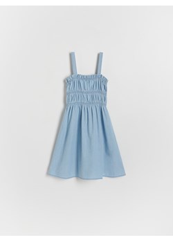 Reserved - Bawełniana sukienka na ramiączkach - jasnoniebieski ze sklepu Reserved w kategorii Sukienki dziewczęce - zdjęcie 173360699