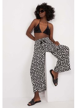 Letnie spodnie damskie z wiskozy Sublevel czarno-białe ze sklepu 5.10.15 w kategorii Spodnie damskie - zdjęcie 173362026