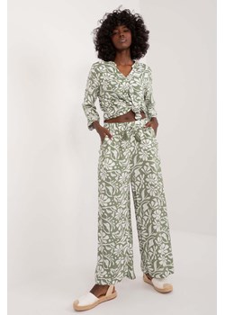 Letnie spodnie damskie z wiskozy Sublevel zielone ze sklepu 5.10.15 w kategorii Spodnie damskie - zdjęcie 173362067