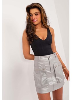 Damska spódniczka mini z kieszeniami- szara ze sklepu 5.10.15 w kategorii Spódnice - zdjęcie 173362126