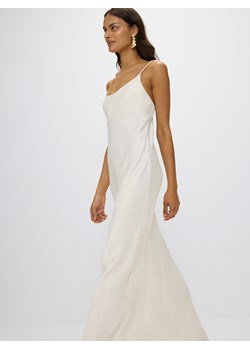 Reserved - Satynowa sukienka maxi w wiskozy - biały ze sklepu Reserved w kategorii Sukienki - zdjęcie 173363046