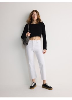 Reserved - Jeansy mini flare z wysokim stanem - biały ze sklepu Reserved w kategorii Jeansy damskie - zdjęcie 173363199