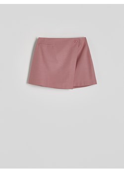 Reserved - Kopertowa spódnica mini z wełną - brudny róż ze sklepu Reserved w kategorii Spódnice - zdjęcie 173363409