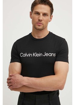 Calvin Klein Jeans t-shirt bawełniany męski kolor czarny z nadrukiem J30J322552 ze sklepu ANSWEAR.com w kategorii T-shirty męskie - zdjęcie 173366197