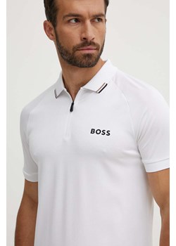 Boss Green polo męski kolor biały z nadrukiem 50519863 ze sklepu ANSWEAR.com w kategorii T-shirty męskie - zdjęcie 173366387
