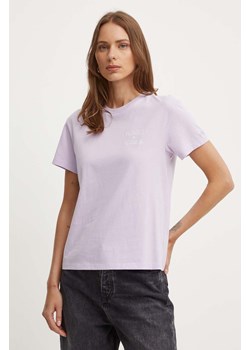 MC2 Saint Barth t-shirt bawełniany damski kolor fioletowy ze sklepu ANSWEAR.com w kategorii Bluzki damskie - zdjęcie 173366545