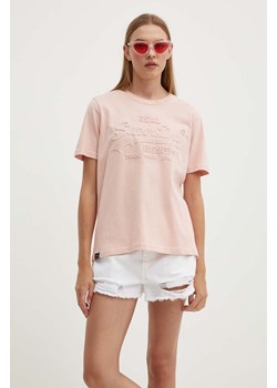 Superdry t-shirt bawełniany damski kolor różowy ze sklepu ANSWEAR.com w kategorii Bluzki damskie - zdjęcie 173366666