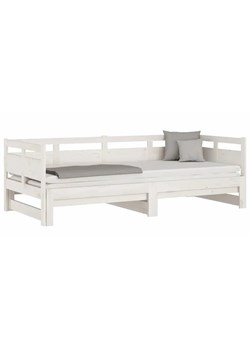 Białe sosnowe łóżko rozsuwane 2x(90x200) cm - Givefi 4X ze sklepu Edinos.pl w kategorii Łóżka i materace - zdjęcie 173367686