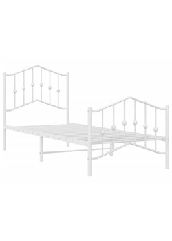 Białe metalowe łóżko loftowe 100x200 cm - Emelsa ze sklepu Edinos.pl w kategorii Łóżka i materace - zdjęcie 173367837