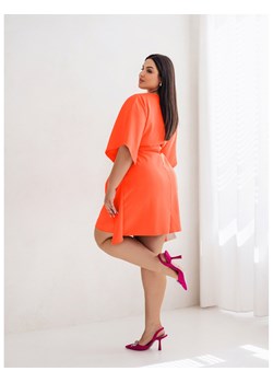 Kobieca sukienka PLUS SIZE nietoperz CANDICE  - orange ze sklepu magmac.pl w kategorii Sukienki - zdjęcie 173368568