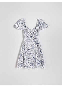 Reserved - Sukienka mini z wiskozy - jasnoniebieski ze sklepu Reserved w kategorii Sukienki - zdjęcie 173369546