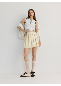 Reserved - Plisowana spódnica mini w sportowym stylu - jasnożółty ze sklepu Reserved w kategorii Spódnice - zdjęcie 173369549
