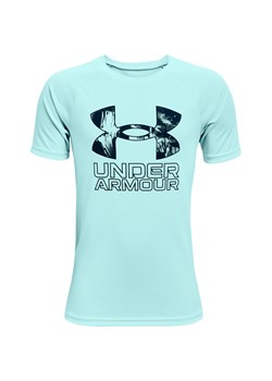 Chłopięca koszulka treningowa Under Armour UA Tech Hybrid Prt Fill SS - niebieska ze sklepu Sportstylestory.com w kategorii T-shirty chłopięce - zdjęcie 173372167