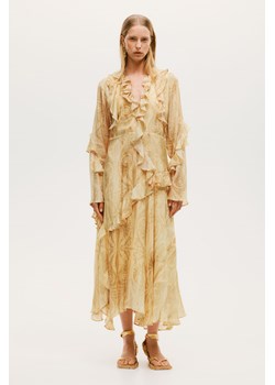 H & M - Wzorzysta sukienka z falbanami - Żółty ze sklepu H&M w kategorii Sukienki - zdjęcie 173372196