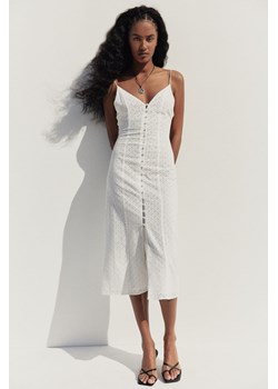 H & M - Rozpinana sukienka z haftem angielskim - Biały ze sklepu H&M w kategorii Sukienki - zdjęcie 173372268