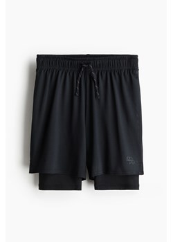 H & M - Dwuwarstwowe szorty sportowe DryMove - Czarny ze sklepu H&M w kategorii Spodenki chłopięce - zdjęcie 173372317