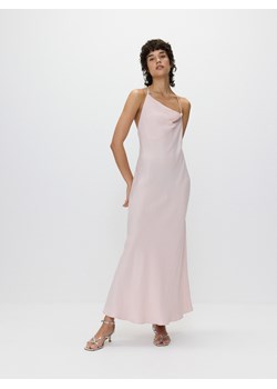 Reserved - Sukienka z asymetrycznym dekoltem - pastelowy róż ze sklepu Reserved w kategorii Sukienki - zdjęcie 173373507