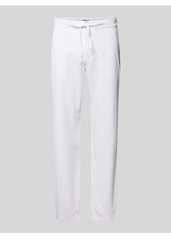 Spodnie lniane o kroju regular fit z tunelem ze sklepu Peek&Cloppenburg  w kategorii Spodnie męskie - zdjęcie 173377179