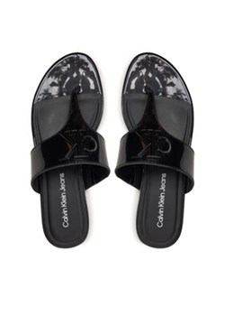 Calvin Klein Jeans Japonki Flat Sandal Slide Toepost Mg Met YW0YW01342 Czarny ze sklepu MODIVO w kategorii Klapki damskie - zdjęcie 173377956