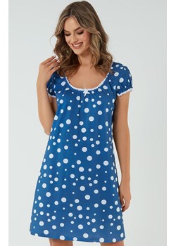 Damska koszula nocna z krótkim rękawem niebieska Raba, Kolor niebieski-wzór, Rozmiar S, Italian Fashion ze sklepu Primodo w kategorii Koszule nocne - zdjęcie 173378037