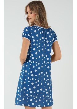 Damska koszula nocna z krótkim rękawem niebieska Raba, Kolor niebieski-wzór, Rozmiar S, Italian Fashion ze sklepu Primodo w kategorii Koszule nocne - zdjęcie 173378038