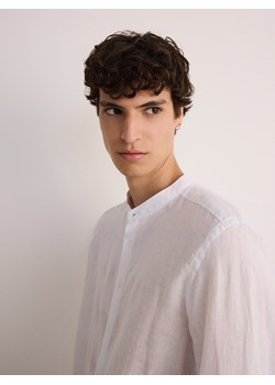 Reserved - Lniana koszula regular fit - biały ze sklepu Reserved w kategorii Koszule męskie - zdjęcie 173380637