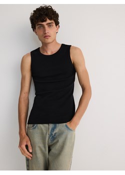 Reserved - Dzianinowy top slim fit - czarny ze sklepu Reserved w kategorii T-shirty męskie - zdjęcie 173381217