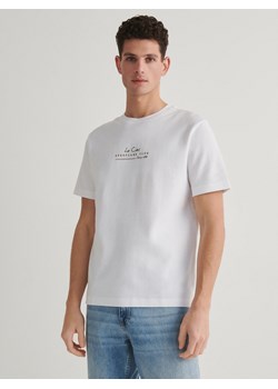 Reserved - T-shirt regular fit z nadrukiem - biały ze sklepu Reserved w kategorii T-shirty męskie - zdjęcie 173381257