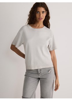 Reserved - Bawełniany t-shirt - beżowy ze sklepu Reserved w kategorii Bluzki damskie - zdjęcie 173381498