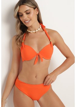 Pomarańczowe Bikini Dwuczęściowe Stanik Wiązany na Szyi Majtki Typu Figi Uvadia ze sklepu Born2be Odzież w kategorii Stroje kąpielowe - zdjęcie 173382418