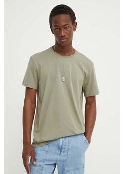 G-Star Raw t-shirt bawełniany męski kolor zielony gładki ze sklepu ANSWEAR.com w kategorii T-shirty męskie - zdjęcie 173382519