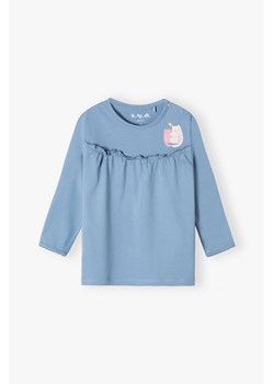 Bawełniana bluzka niemowlęca dziewczęca - niebieska ze sklepu 5.10.15 w kategorii Odzież dla niemowląt - zdjęcie 173382628