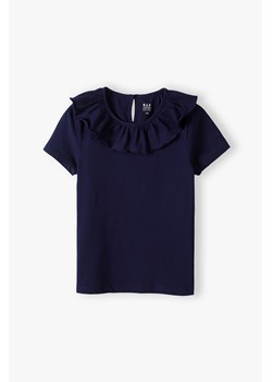 Granatowa bluzka dziewczęca z kołnierzykiem - Limited Edition ze sklepu 5.10.15 w kategorii Bluzki dziewczęce - zdjęcie 173382698