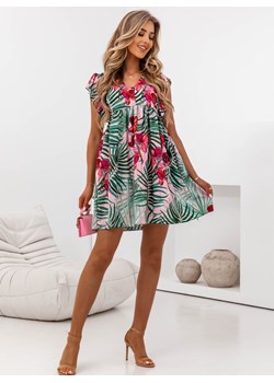 Wzorzysta rozkloszowana sukienka Sharpay - B11 - b11 ze sklepu pakuten.pl w kategorii Sukienki - zdjęcie 173382766